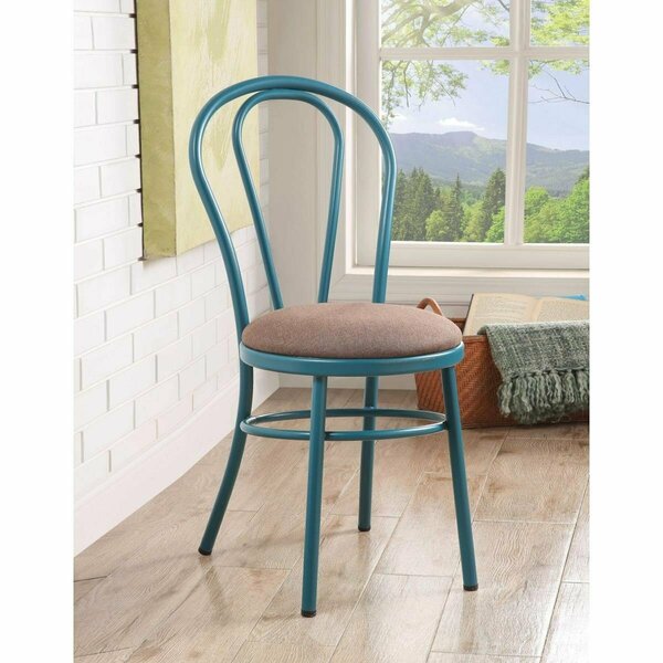 Homeroots Restaurant Style Arch Back Teal & Taupe Side Chairs, Set of 2 374284